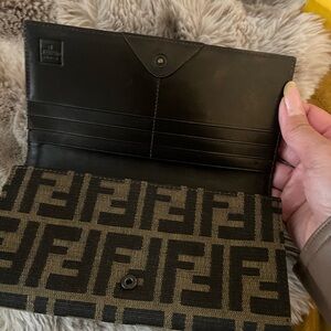 Fendi Black and Brown Women's Wallet